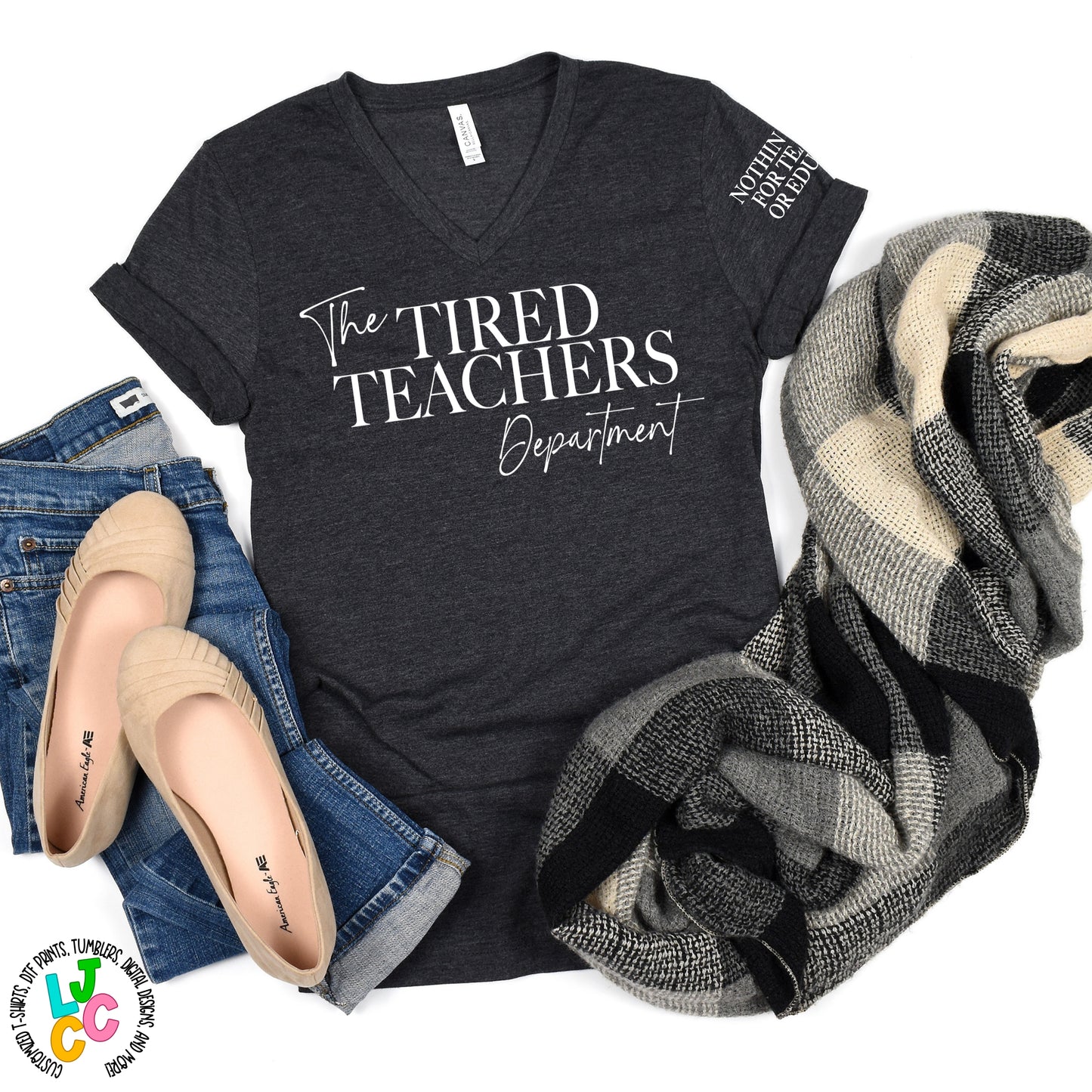 The Tired Teachers Department with Sleeve Decal