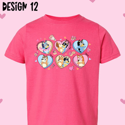 Blue Dog Valentine's Day T-Shirts (Multiple Design Options)
