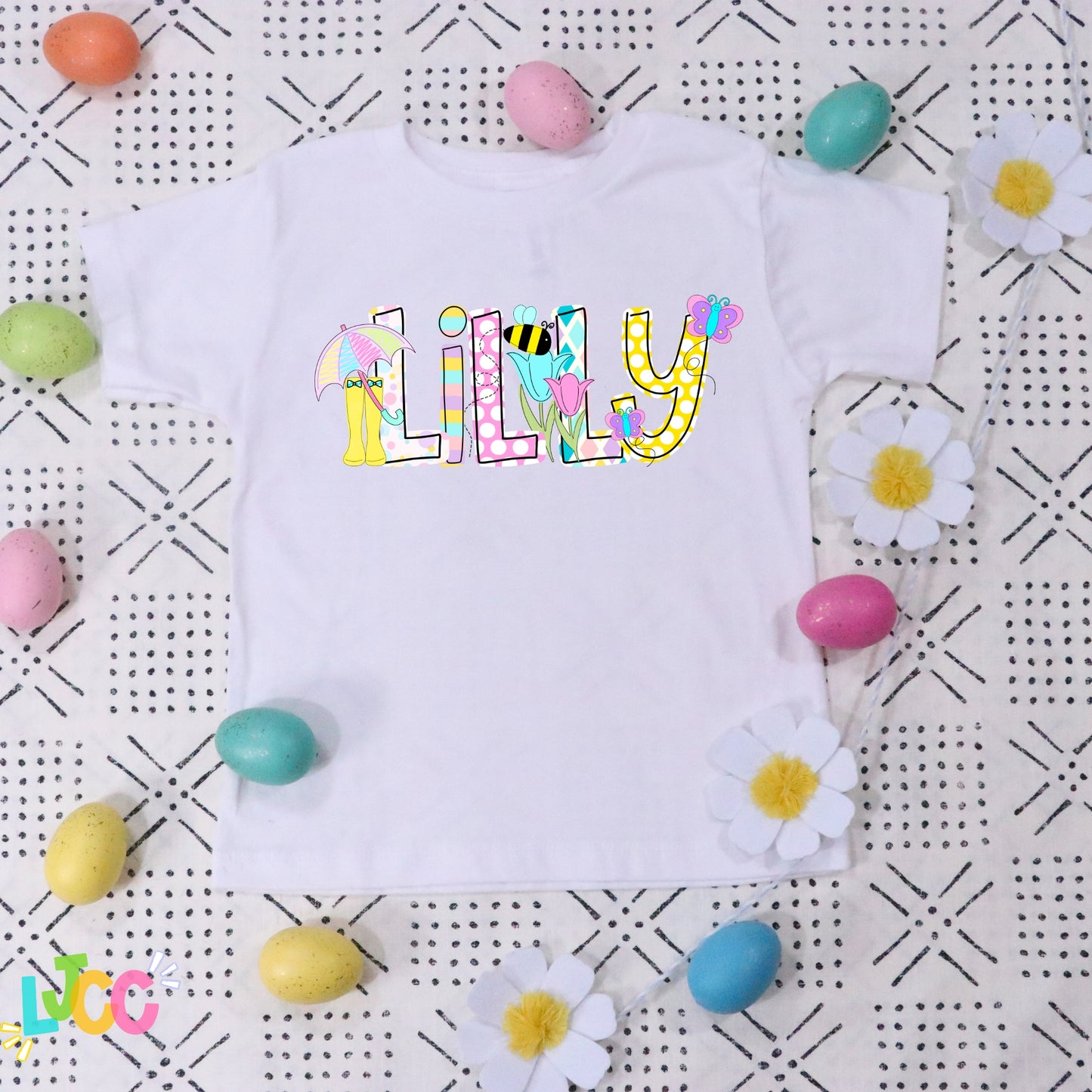 Spring Time Custom Kids Name Tee