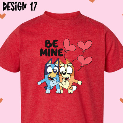 Blue Dog Valentine's Day T-Shirts (Multiple Design Options)