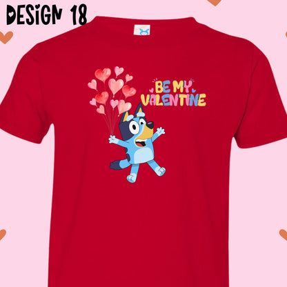 Blue Dog Valentine's Day T-Shirts (Multiple Design Options)