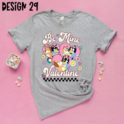 Blue Dog Valentine's Day T-Shirts (Multiple Design Options)