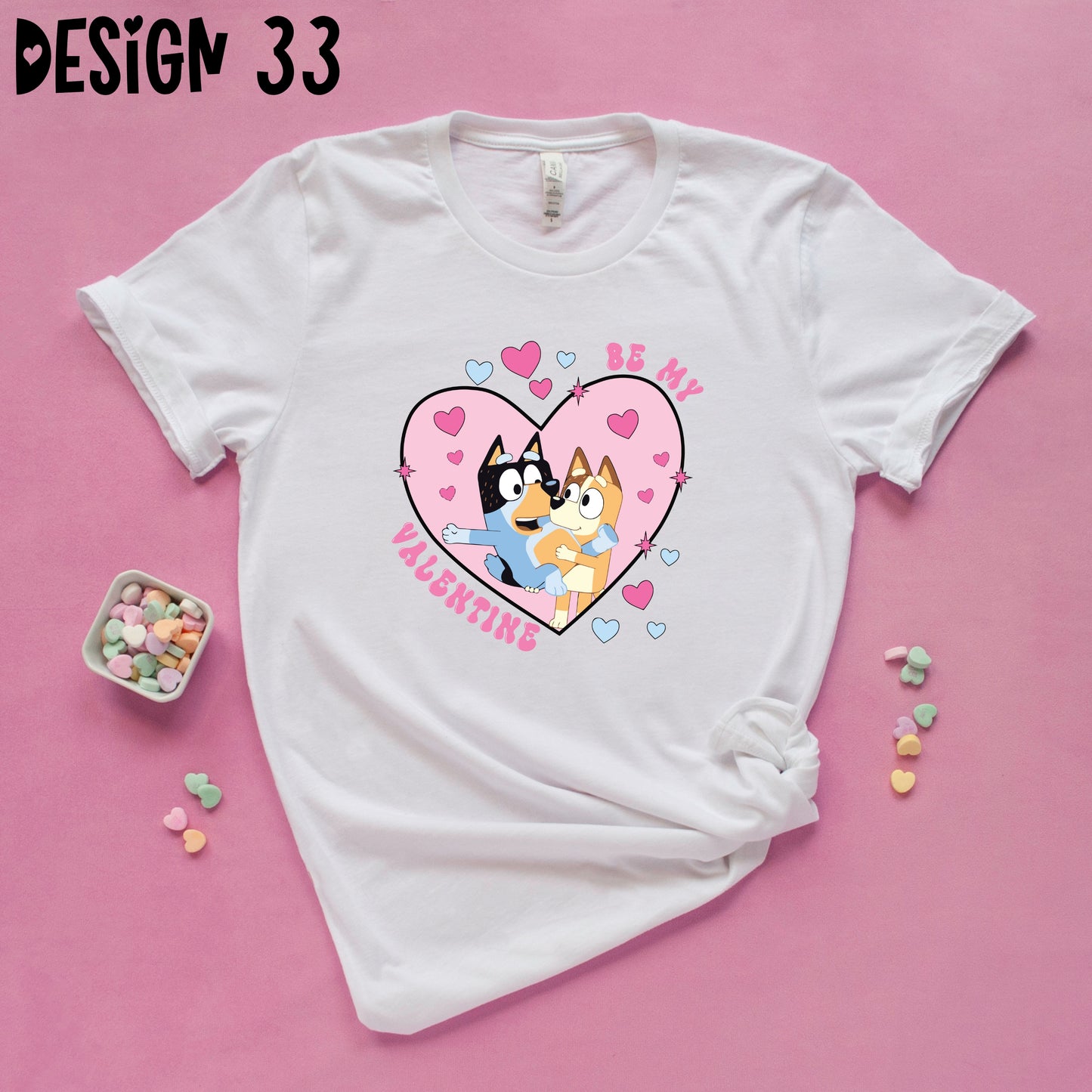 Blue Dog Valentine's Day T-Shirts (Multiple Design Options)