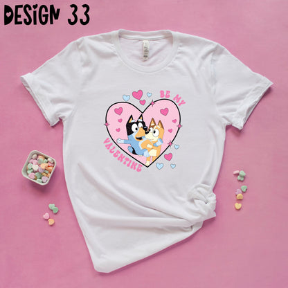 Blue Dog Valentine's Day T-Shirts (Multiple Design Options)
