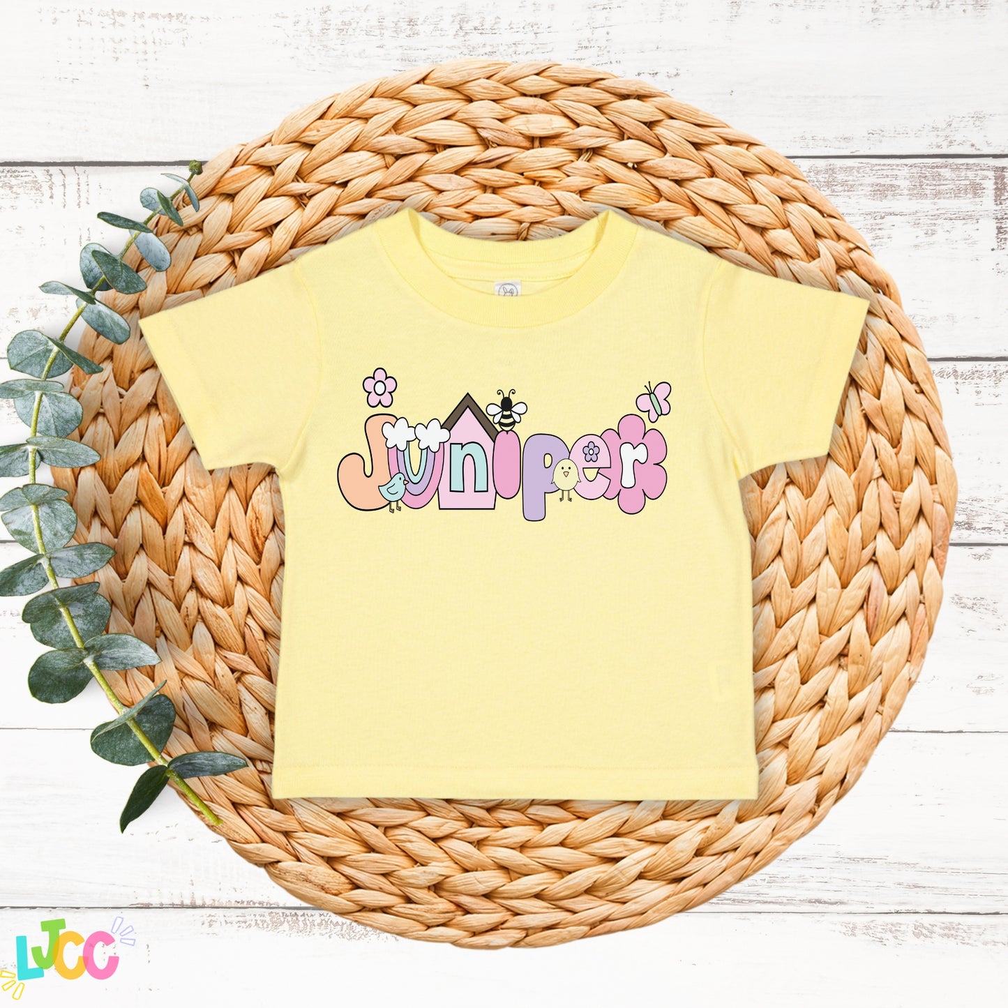 Spring Time Custom Kids Name Tee