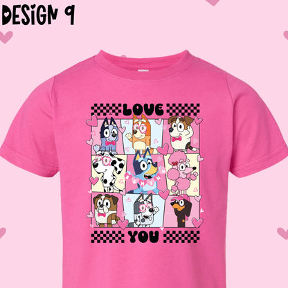 Blue Dog Valentine's Day T-Shirts (Multiple Design Options)