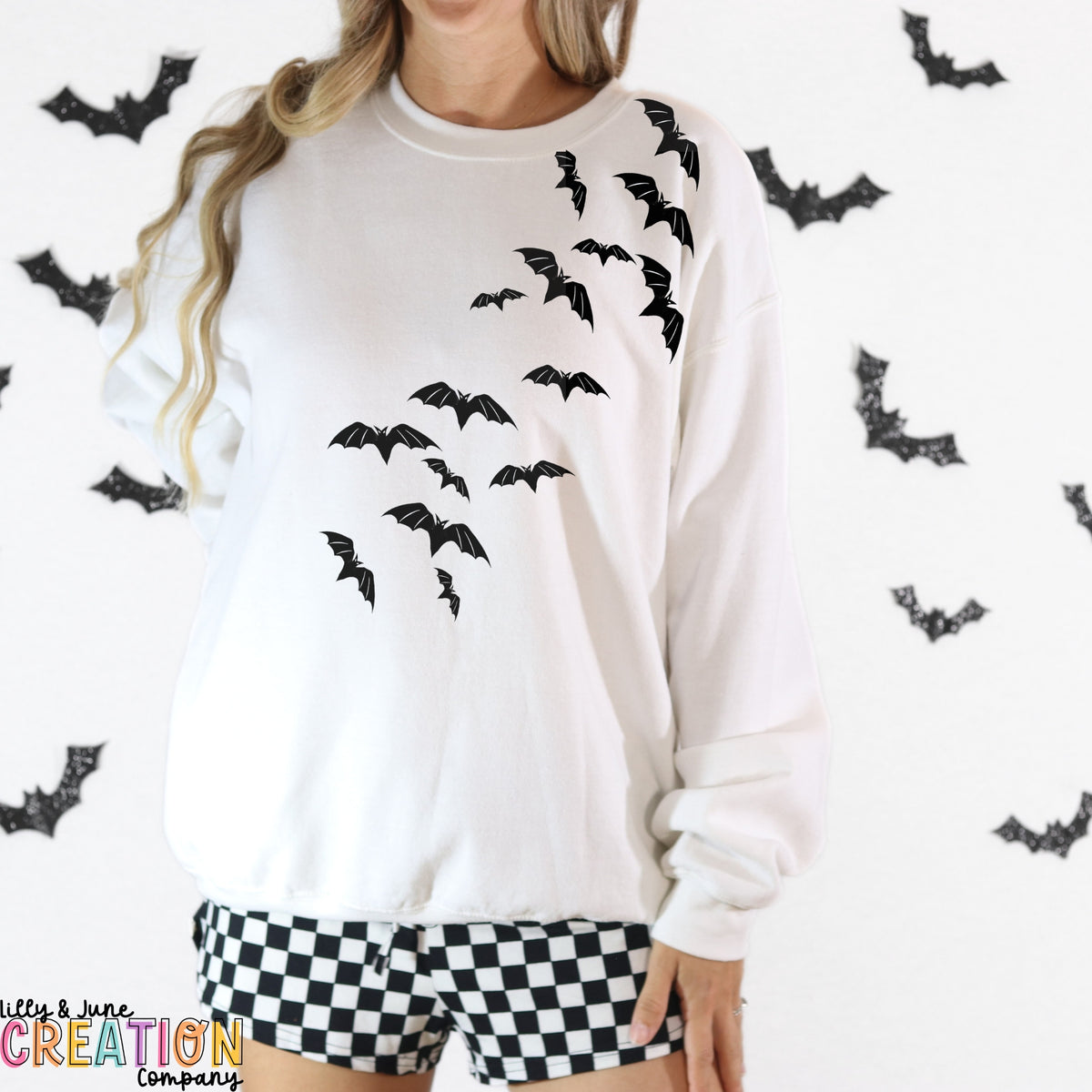 Haunted House & Bats Halloween Sweatshirt