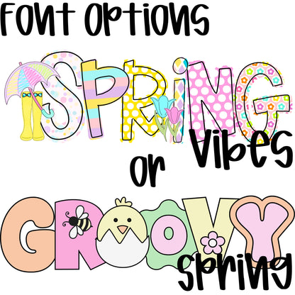 Spring Time Custom Kids Name Tee