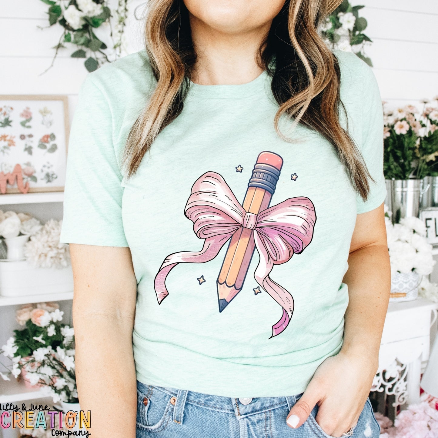 Adorable Coquette Bow and Pencil