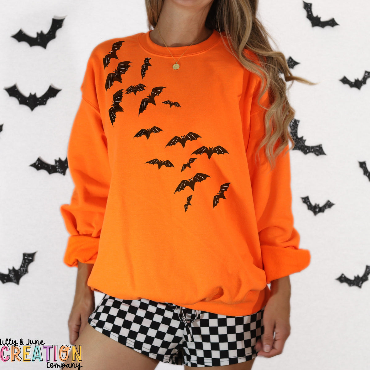 Haunted House & Bats Halloween Sweatshirt