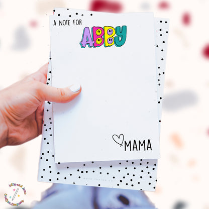 Custom Kids "Love, Mama" notepad