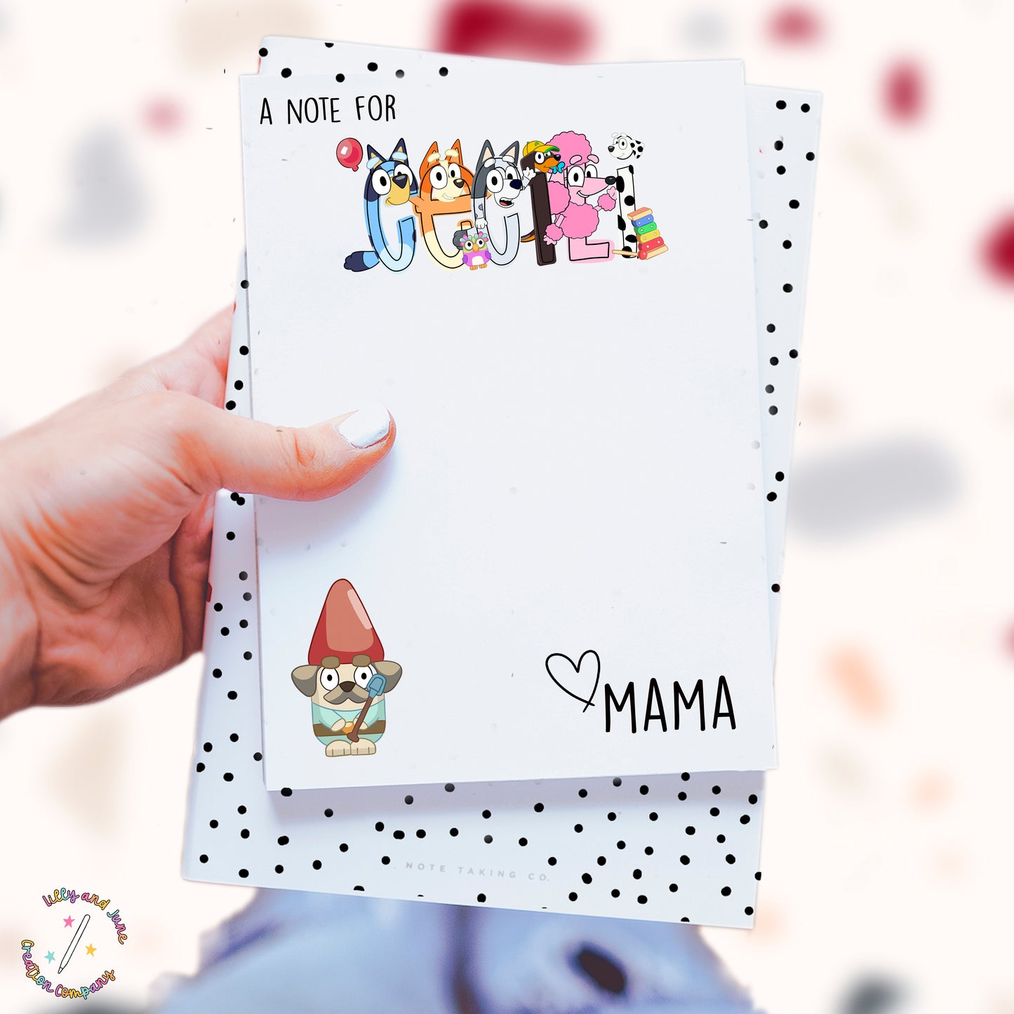 Custom Kids "Love, Mama" notepad