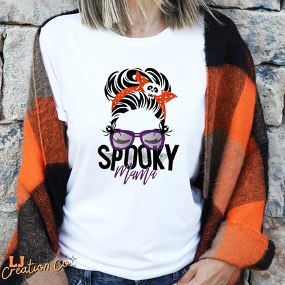 Spooky Mama Halloween T-Shirt – Messy Bun Mom Tee
