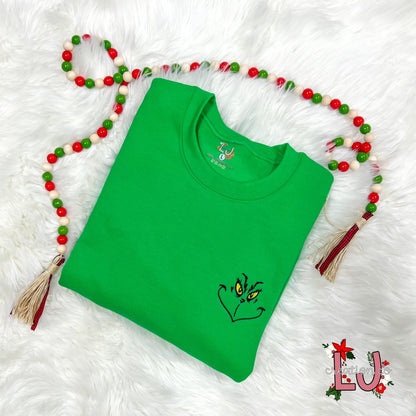 Embroidered Green Guy Face