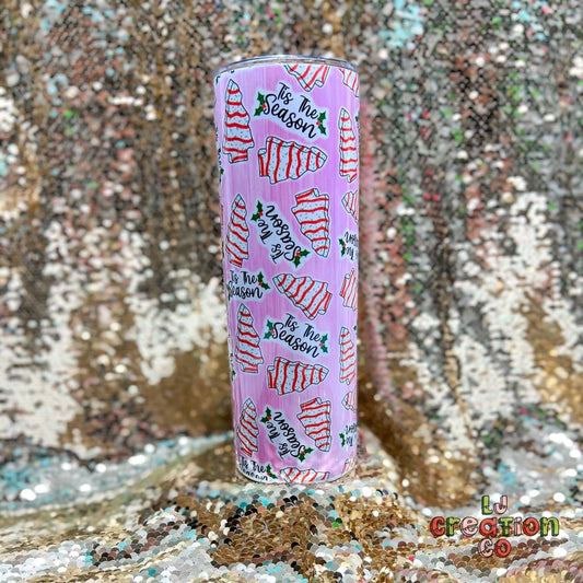 Tis The Season Christmas Tree Cake 20oz Tumbler